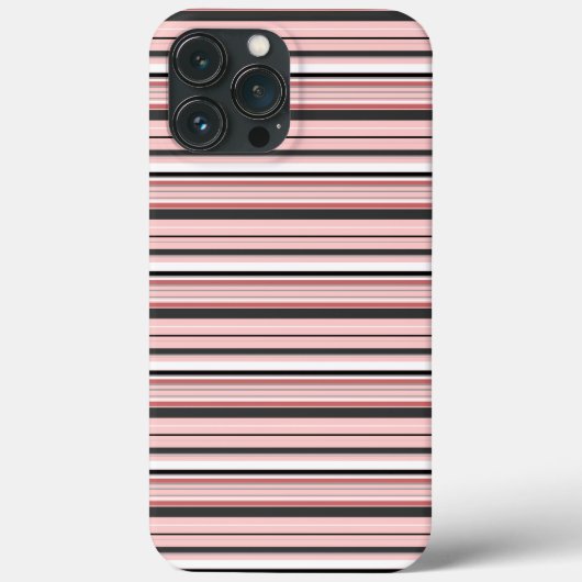 かわいい グレー ピンク ストライプ Case-Mate iPhoneケース (裏面)
