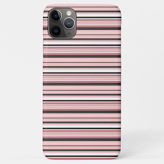 かわいい グレー ピンク ストライプ Case-Mate iPhoneケース (裏面)