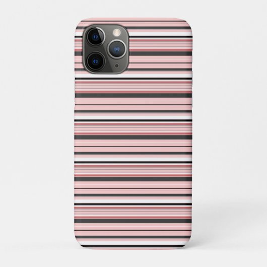 かわいい グレー ピンク ストライプ Case-Mate iPhoneケース (裏)