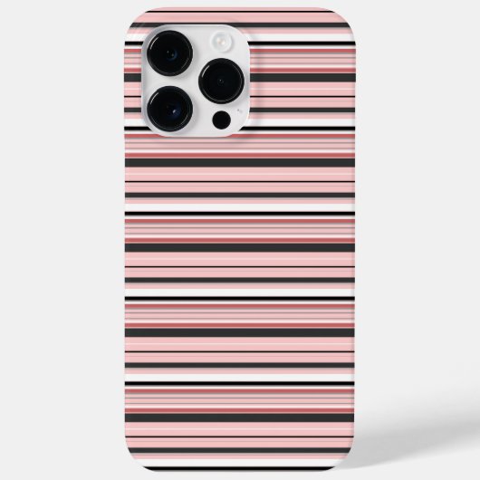 かわいい グレー ピンク ストライプ Case-Mate iPhoneケース (裏面)