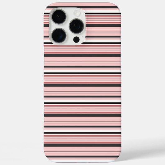 かわいい グレー ピンク ストライプ Case-Mate iPhoneケース (裏面)