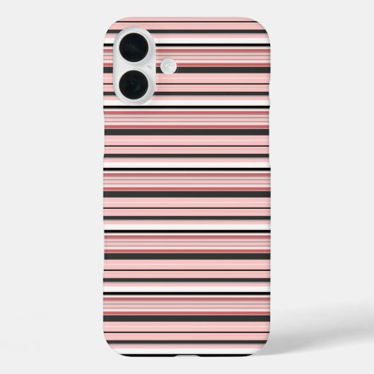かわいい グレー ピンク ストライプ Case-Mate iPhoneケース (裏面)