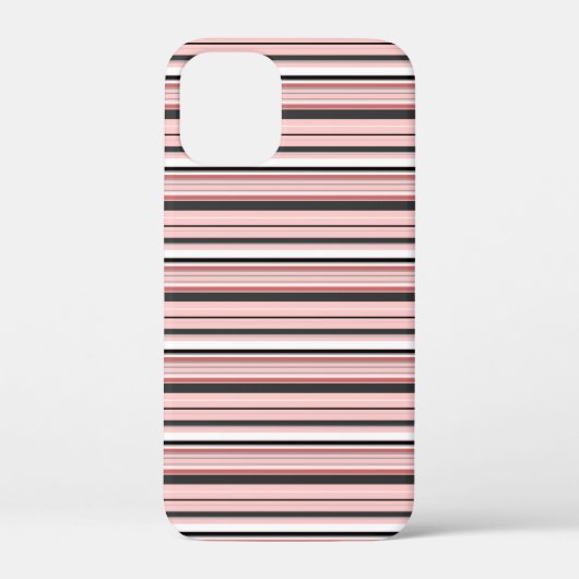 かわいい グレー ピンク ストライプ Case-Mate iPhoneケース (裏面)