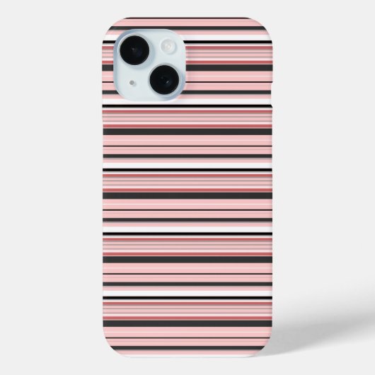 かわいい グレー ピンク ストライプ Case-Mate iPhoneケース (裏面)