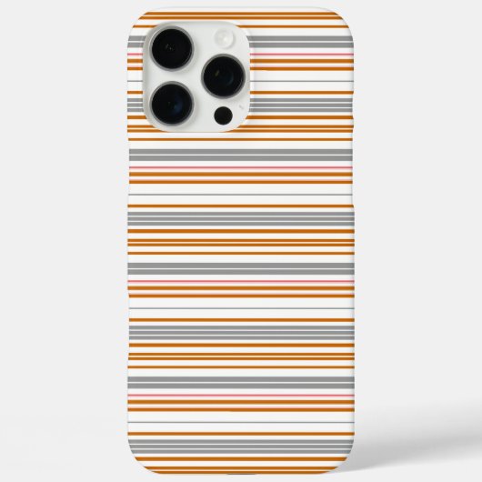 かわいい グレー ブラウン ストライプ Case-Mate iPhoneケース (裏面)
