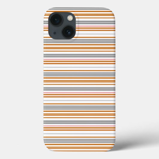 かわいい グレー ブラウン ストライプ Case-Mate iPhoneケース (裏面)