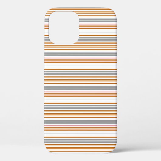 かわいい グレー ブラウン ストライプ Case-Mate iPhoneケース (裏面)
