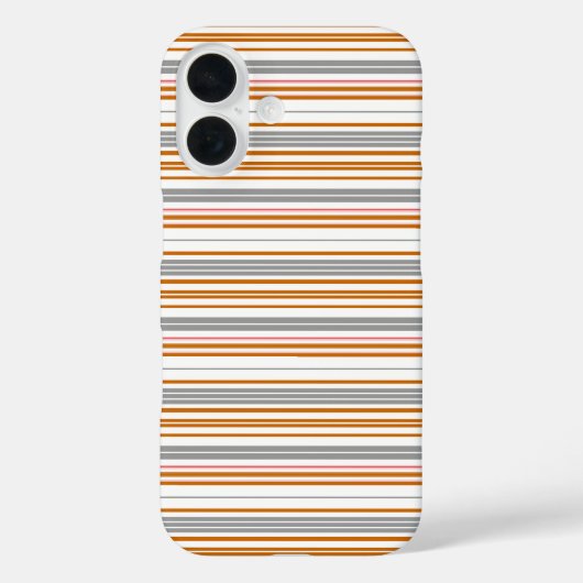 かわいい グレー ブラウン ストライプ Case-Mate iPhoneケース (裏面)