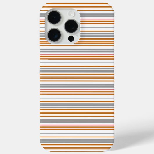 かわいい グレー ブラウン ストライプ Case-Mate iPhoneケース (裏面)