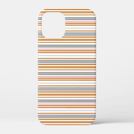 かわいい グレー ブラウン ストライプ Case-Mate iPhoneケース (裏面)