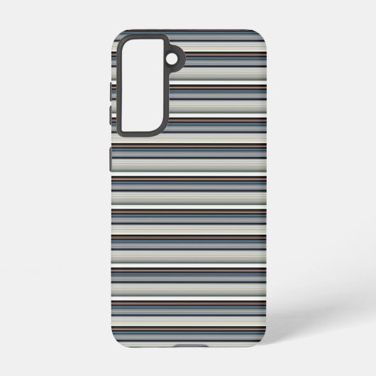 かわいい グレー 白 ストライプ SAMSUNG GALAXYケース (裏面)