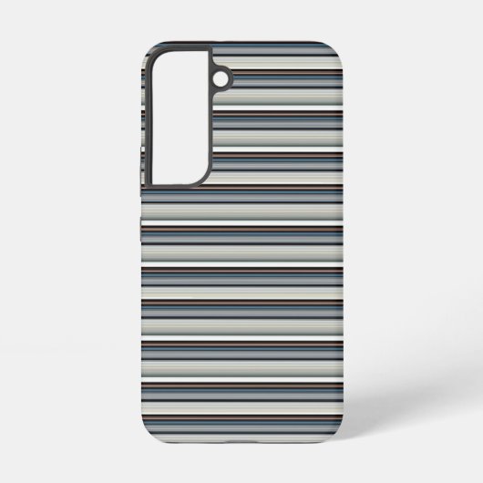 かわいい グレー 白 ストライプ SAMSUNG GALAXYケース (裏面)