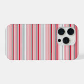 かわいい グレー 赤 ストライプ iPhoneケース (裏面横)