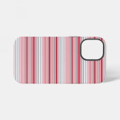 かわいい グレー 赤 ストライプ iPhoneケース (裏面横)