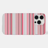 かわいい グレー 赤 ストライプ iPhoneケース (裏面横)