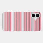 かわいい グレー 赤 ストライプ iPhoneケース (裏面横)