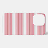 かわいい グレー 赤 ストライプ iPhoneケース (裏面横)