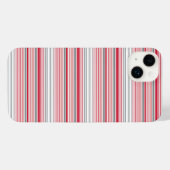 かわいい グレー 赤 ストライプ iPhoneケース (裏面横)