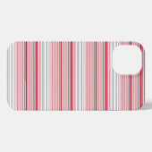 かわいい グレー 赤 ストライプ iPhoneケース (裏面横)