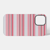 かわいい グレー 赤 ストライプ iPhoneケース (裏面横)