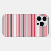 かわいい グレー 赤 ストライプ iPhoneケース (裏面横)