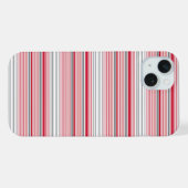 かわいい グレー 赤 ストライプ iPhoneケース (裏面横)