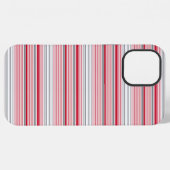 かわいい グレー 赤 ストライプ iPhoneケース (裏面横)