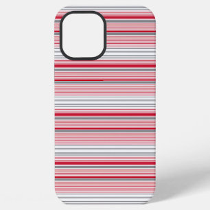 かわいい グレー 赤 ストライプ iPhone 12 PRO MAXケース