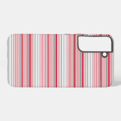 かわいい グレー 赤 ストライプ SAMSUNG GALAXYケース (裏面横)
