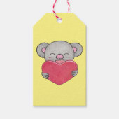 かわいい　コアラ　キャラクター　ハート ギフトタグ (正面)