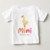かわいい コケティー ピンク ママとミニ ベビーTシャツ (正面)