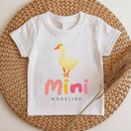 かわいい コケティー ピンク ママとミニ ベビーTシャツ