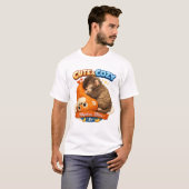 かわいい+コジー+お昼寝の至福 | 愛らしい赤ちゃん動物 Tシャツ (正面フル)