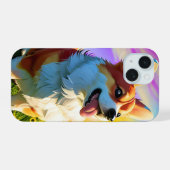 かわいい コーギー 子犬 2 iPhone 15ケース (裏面横)