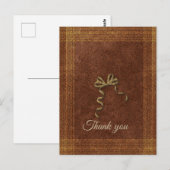 かわいい ゴールドの蝶結び ありがとうございます ポストカード (正面/裏面)