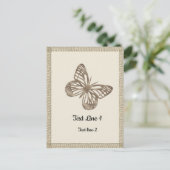 かわいい ゴールドの蝶 感謝のパーティーベイビー ポストカード (スタンド正面)