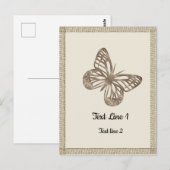 かわいい ゴールドの蝶 感謝のパーティーベイビー ポストカード (正面/裏面)