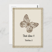 かわいい ゴールドの蝶 感謝のパーティー ベイビー ポストカード (正面/裏面)