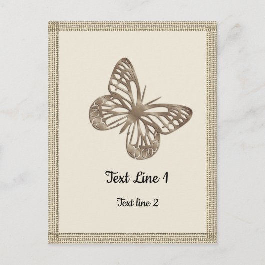 かわいい ゴールドの蝶 感謝のパーティー ベイビー ポストカード (正面)