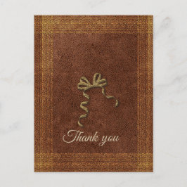 かわいい ゴールドの リボン ありがとうございます ポストカード