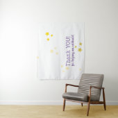 かわいい ゴールドイエロー 星 フォトオーバーレイ ありがとう タペストリー (インサイチュ)