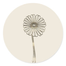 かわいい ゴールド ダイジー クラシック ラウンド ステッカー