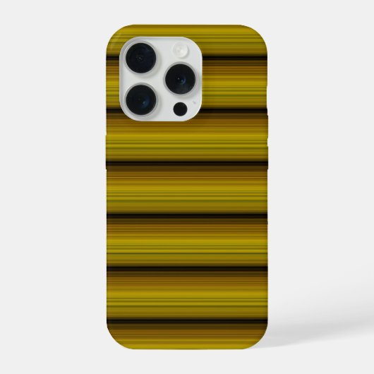 かわいい ゴールド ブラック ストライプ iPhoneケース (裏面)