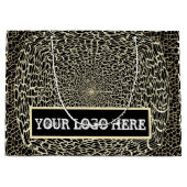 かわいい ゴールド ブラック ラージペーパーバッグ (正面)