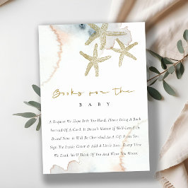 かわいい ゴールド ブルー 星の魚 ディスプレイ シャワー ベビー シャワー エンクロージャーカード