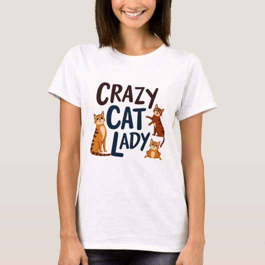 かわいい&サッシー猫好きTシャツ Tシャツ (正面)
