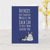 かわいい シベリアンハスキー 面白いカード ペット好き 犬 カード (黄色い花)