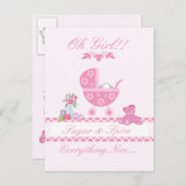 かわいい「シュガースパイス」赤ちゃんシャワー招待状/はがき インビテーションポストカード (正面/裏面)