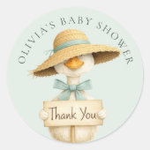 かわいい シリ― ゴース セージ サンクス ベイビー シャワー ラウンドシール (正面)