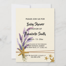 かわいい シンプルなヒトデのベビーシャワー 招待状